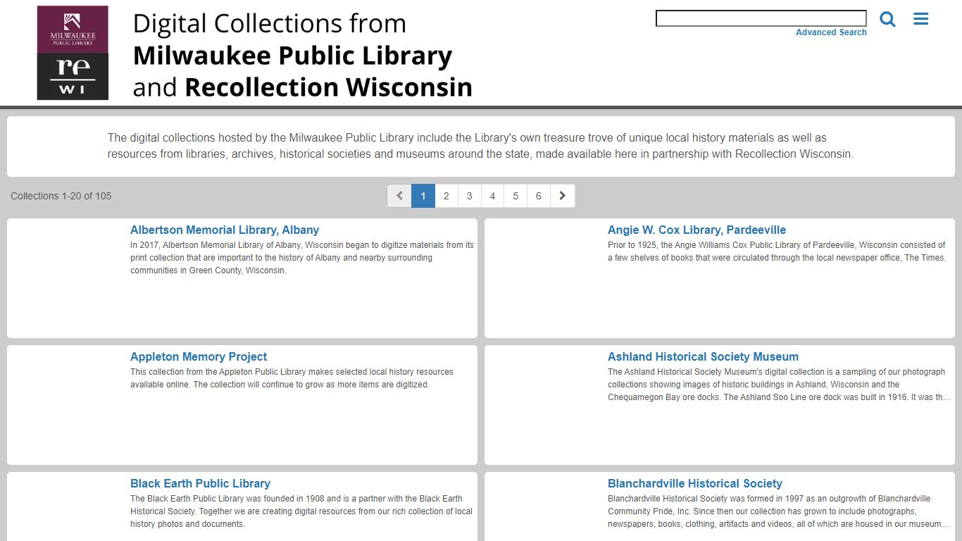 Collections hosted by the Milwaukee Public Library