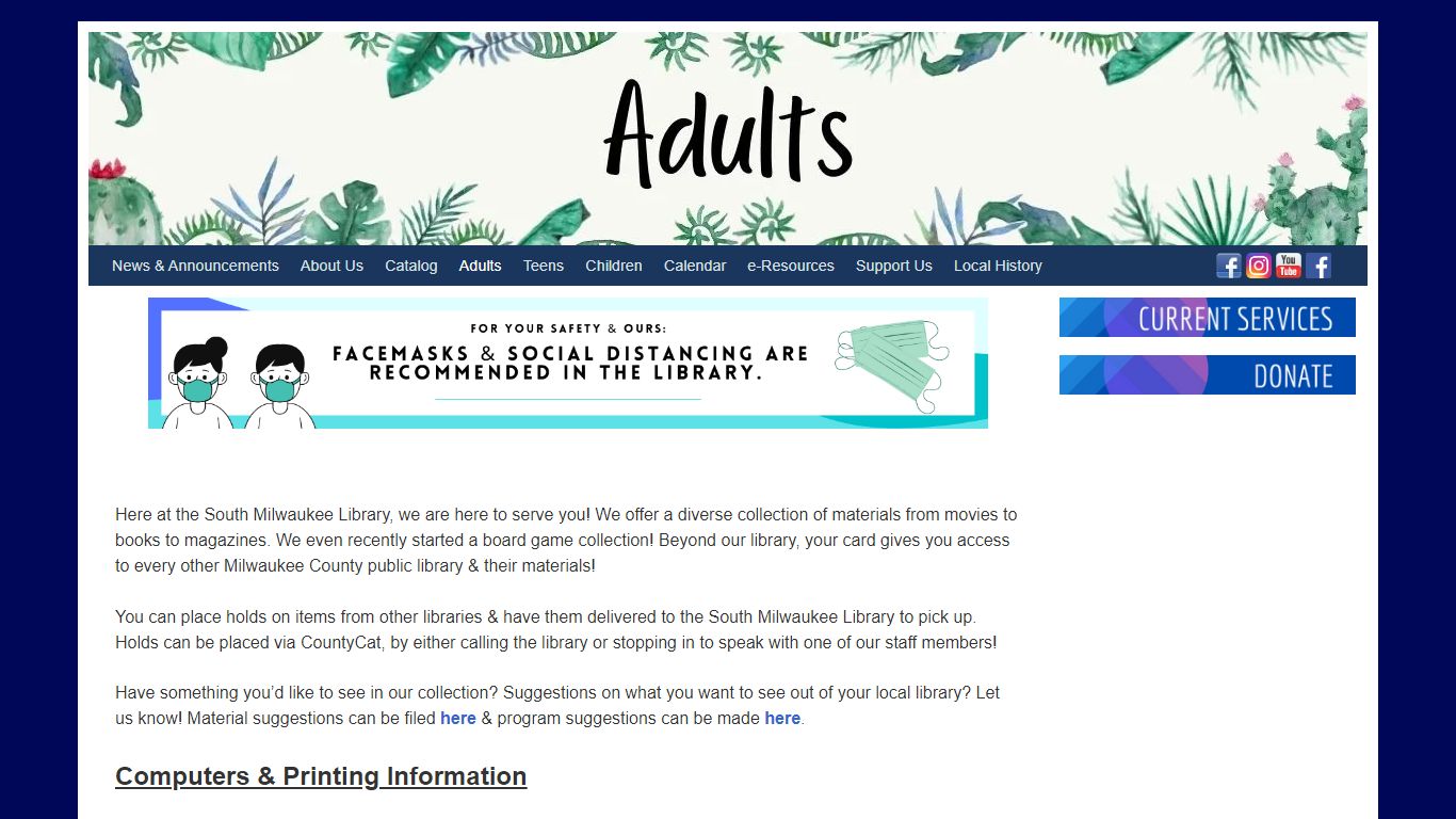 Adults - South Milwaukee Public Library